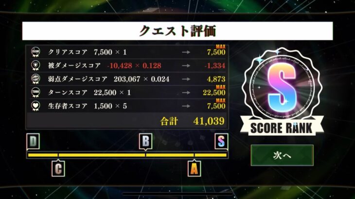 【まおりゅう】武勇祭のノーマル上級2を攻略(ヴィオレ、クリスマスシズなし)／スコア41039