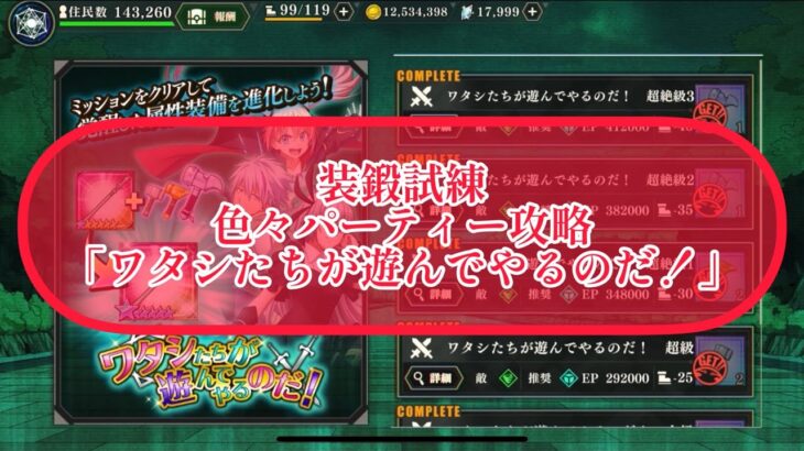 まおりゅう　装鍛試練　色々パーティー攻略　「私たちが遊んでやるのだ」