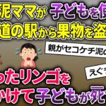 泥ママ「アップルパイ焼こう♪」→幹線道路沿いの道の駅から果物を盗んで行った→泥子が転がったリンゴを追いかけて…【2ch修羅場スレ・ゆっくり解説】