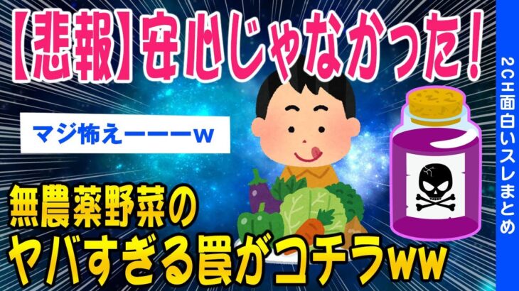 【2ch知識教養スレ】安心じゃなかった！無農薬野菜の罠がコチラww【ゆっくり解説】