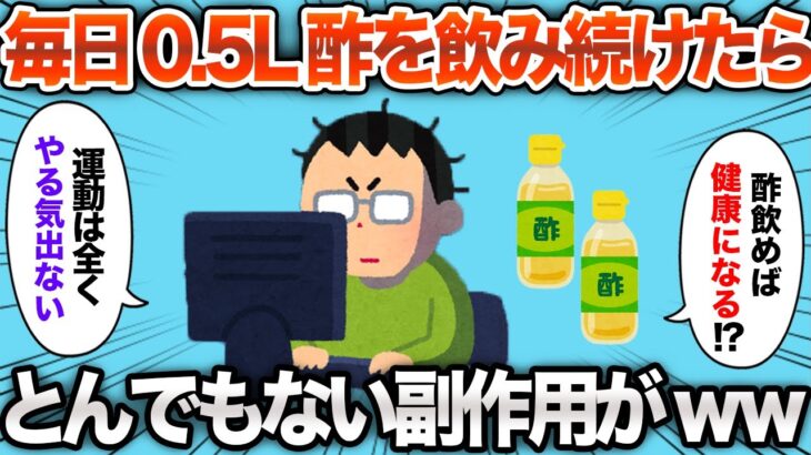 【2chおもしろスレ】3ヶ月500mLの酢を飲み続けた結果www【ゆっくり解説】