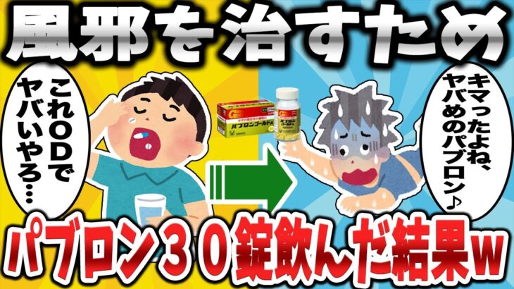 【2ch面白いスレ】今すぐ風邪を治すために、パブロンを30錠一気に飲んだ結果www【ゆっくり解説】