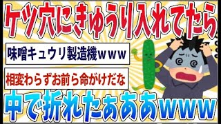 【悲報】尻の穴にキュウリ入れたら中で折れてワロタｗｗｗｗｗｗｗｗ【2ch面白いスレ】