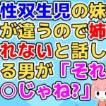 【2ch】一卵性双生児の妹とタイプが違うので双子と思われることの方が少ないという話をしてたらとある男が「それって○○じゃね？(ﾆﾔﾆﾔ)」→その場にいた全員ポカーン【2ch面白いスレ 2chまとめ】