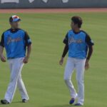 マイナビオールスターゲーム2018第2戦 菊池雄星と岸孝之、元チームメイトが揃って走り込みをする