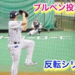 もし菊池雄星投手が右投手だったら・・・。ブルペンでの投球練習【反転シリーズ】