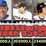 野球選手系YouTuber 登録者数ランキング【まとめ】