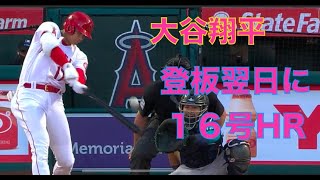 大谷翔平 また菊池雄星からホームラン‼️ 登板翌日に１６号ホームラン‼️ キクチさんが心配(･_･; エンゼルスはキクチ降板の後逆転勝利👍