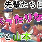 【侍ジャパン】侍シリーズ ～仲良しコンビ～ 先輩たちとずっとおしゃべりする森下暢仁と山本由伸　坂本勇人　山田哲人　柳田悠岐　甲斐拓也　近藤健介　栗原陵矢　吉田正尚　鈴木誠也　楽天生命パーク宮城