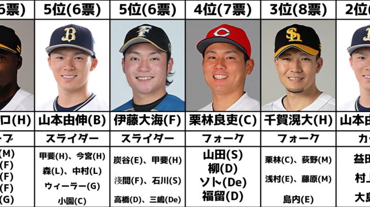 【前代未聞のランキング】プロ野球100人分の1位 変化球部門ランキング