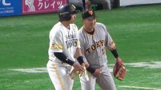 【塁上で再会😍】柳田悠岐と中田翔🥰仲良くお話し🥺🥺2022.3.9ホークスVS巨人