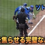 ソトを焦らせる完璧な送りバントを決めてしまう森下暢仁