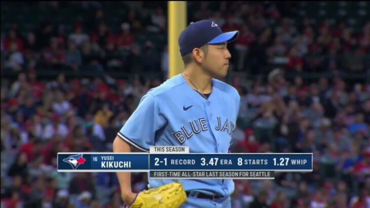 菊池雄星 エンゼルスの主軸 大谷 トラウト ウォルシュから三振を奪う！