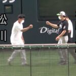 2022　オールスターゲーム　【捕手同士】　ロッテ松川　矢野監督　対面する