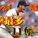 7月28日　圧倒的！野茂に並ぶ101回目の2桁奪三振【ダルビッシュ有】ハイライト