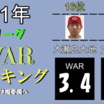 【プロ野球セ・リーグ】2021年WARランキング