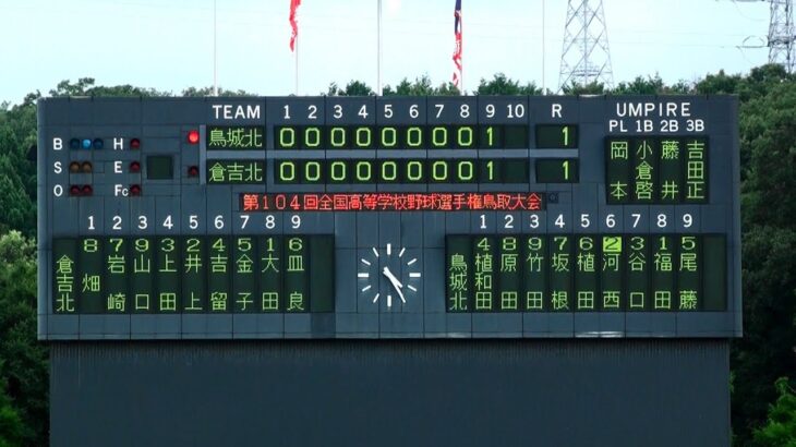 20220720 倉吉北vs鳥取城北  後半 第１０４回全国高等学校野球選手権鳥取大会　2回戦