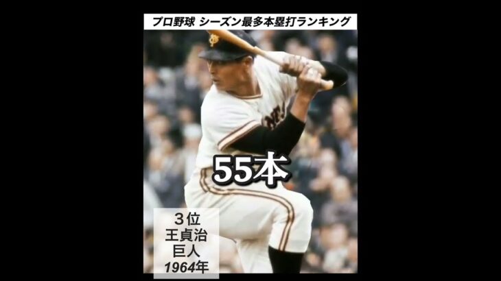 【祝 村上宗隆選手５６本】日本プロ野球シーズン本塁打ランキング