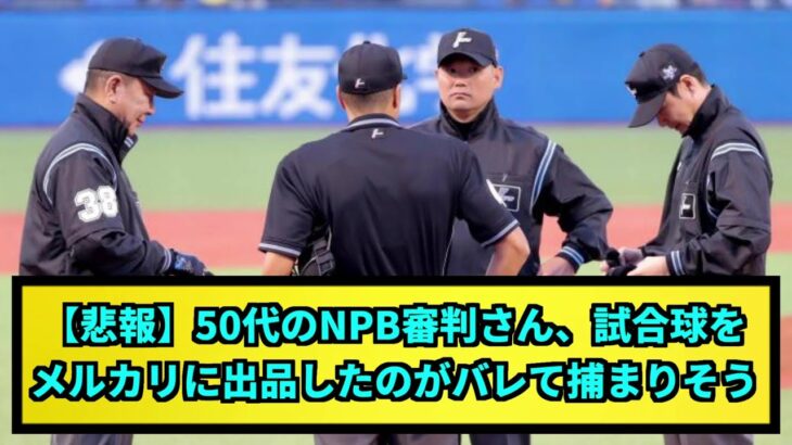 【悲報】50代のNPB審判さん、試合球をメルカリに出品したのがバレて捕まりそう 【なんJ反応】【プロ野球反応集】【2chスレ】【1分動画】【5chスレ】