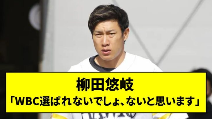 柳田悠岐さん「WBC選ばれないでしょ、ないと思います」【なんJ反応】