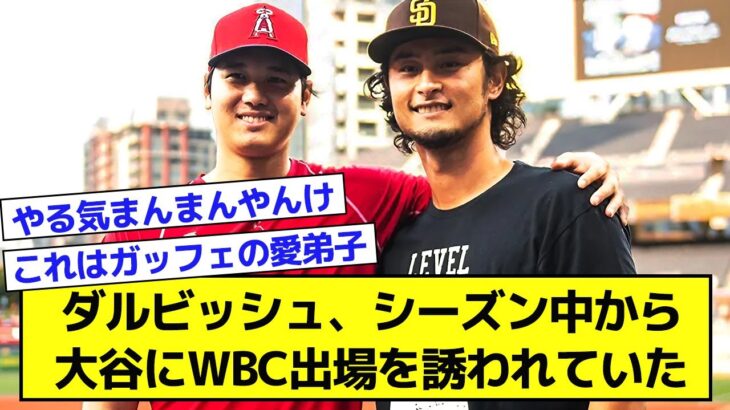 ダルビッシュ「大谷君はWBCに出る気満々でシーズン中からダルさん出ないと困るってずっと誘われてた」【なんJ反応まとめ】