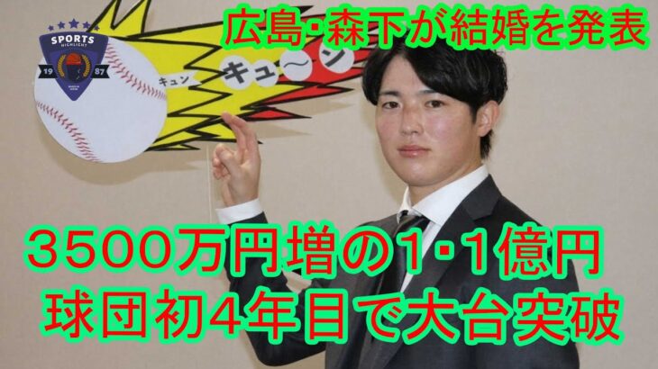 マエケン超え! 広島・森下暢仁、３５００万円増の１・１億円　球団初４年目で大台突破   広島が揺れるぞ。