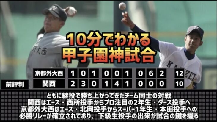 【甲子園神試合】関西 vs 京都外大西　ハイライト［87回選手権］