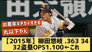 【2015年】柳田悠岐 .363 34 32盗塁OPS1.100←これwwww出塁率キチガイ過ぎるだろw【なんJ反応】