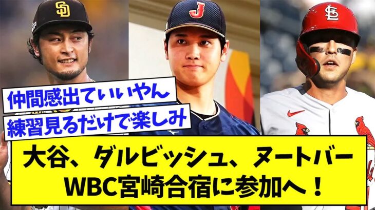 【朗報】WBC宮崎合宿に大谷、ダルビッシュ、ヌートバー参加へ！【なんJ反応】