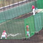 爆笑！大瀬良大地、森下暢仁選手によるカープ紅白戦スターティングオーダーの発表（2023.02.12）　映像は先発の遠藤淳志、森翔平選手の投球練習