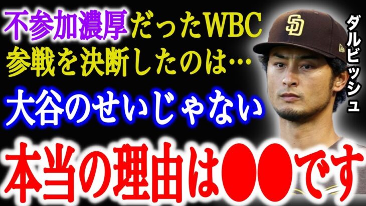 【WBC2023】不参加濃厚と言われていたダルビッシュが、出場を決断した本当の理由とは？「●●がメンバーにいるからです」