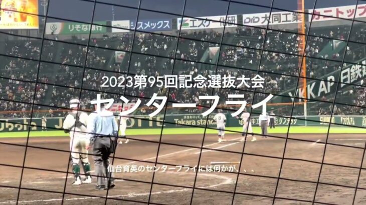 仙台育英の最終回のセンターフライは何かが起こる【大会第10日準々決勝第1試合　報徳学園vs仙台育英】#第95回記念選抜高校野球#大会第10日目#報徳学園#仙台育英#甲子園球場#センターフライ