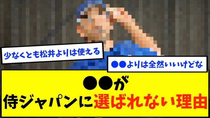 ●●が侍ジャパンに選ばれない理由【なんJ反応】【2ch反応まとめ】