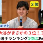 【大谷が３位！？】 プロ野球選手ランキング1位はあの”侍”！