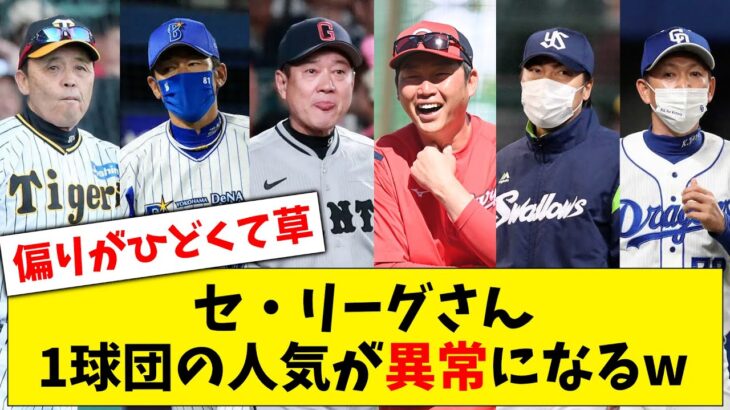 【人気選手】セリーグさん、オールスターのデータで1球団の人気が異常になっていることが発覚してしまうwww【なんJ なんG反応】【2ch 5ch】