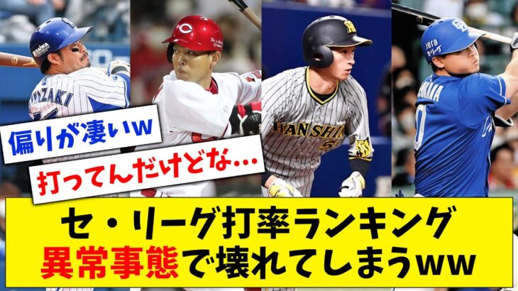 【1球団独占】セリーグ打率ランキング、偏りがひどい異常事態で壊れてしまうwww【なんJ なんG反応】【2ch 5ch】