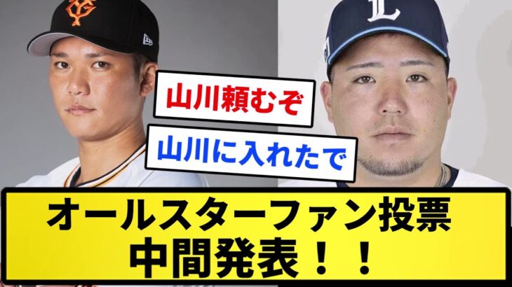 【ついに発表！(中間)】オールスターファン投票中間発表【反応集】【プロ野球反応集】【2chスレ】【1分動画】【5chスレ】