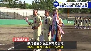 春の高校野球　星稜が航空石川を破り優勝