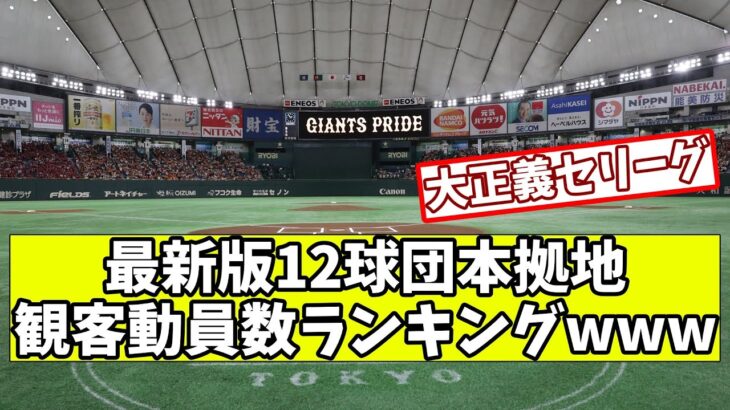 【最新版】12球団本拠地観客動員数ランキングｗｗｗｗｗｗ　【2ch　5chまとめ】【なんJまとめ】