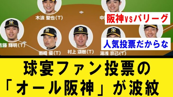 【賛否】オールスター球宴ファン投票の「オール阪神」が波紋【プロ野球】なんJ反応まとめ 【2chスレ・5chスレ】反応集