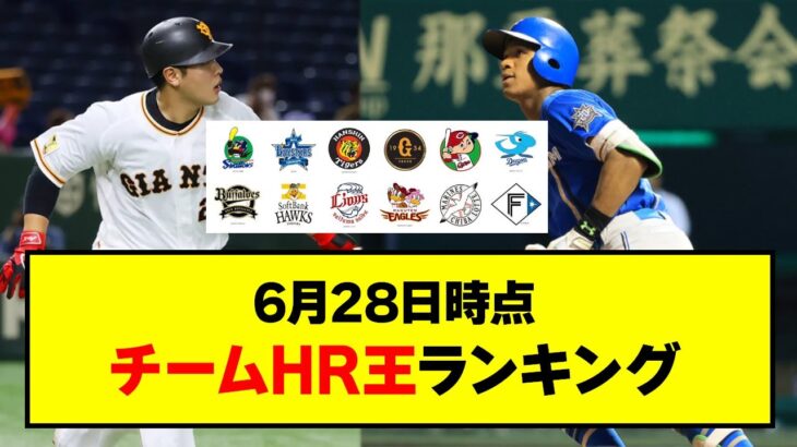 【最新】NPB12球団チームHR王ランキング【プロ野球反応集】【2chスレ 5chスレ】