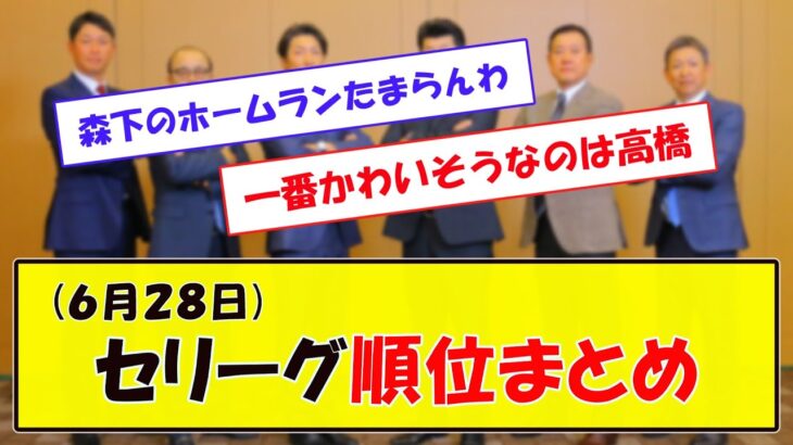 (６月２８日)セリーグ順位まとめ