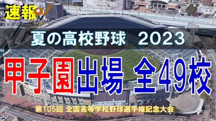 【高校野球】夏の甲子園 2023 出場49校（第105回全国高等学校野球選手権大会） 【空から見る】