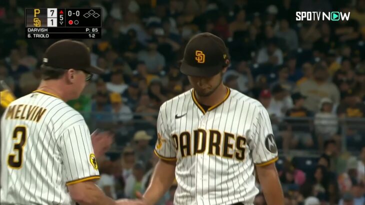 【MLB 速報】 #ダルビッシュ有 4被弾で降板, 4回1/3を8安打7失点 パイレーツ vs パドレス 7.25