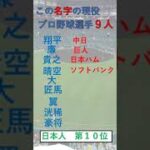 現役プロ野球選手　名字ランキング　#shorts