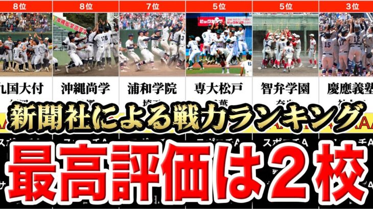 【夏の甲子園2023】新聞社５社による戦力ランキング完全まとめ【優勝予想】