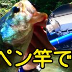 バス釣り ペン竿VSブラックバス Bass Fishing