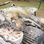 【豪快】釣れたてブラックバスの一本焼き