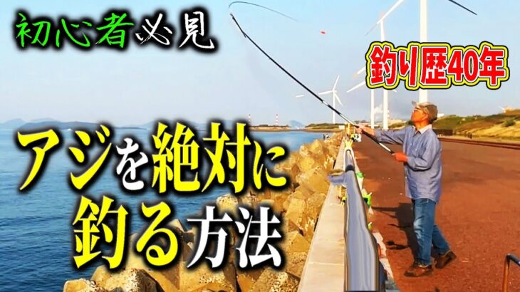 【釣り】達人おじぃが絶対にアジを釣る方法教えてくれた！そして大物が来た!!!!!　【初心者必見】