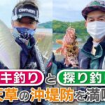 サビキ釣りと探り釣りで天草の沖堤防を満喫